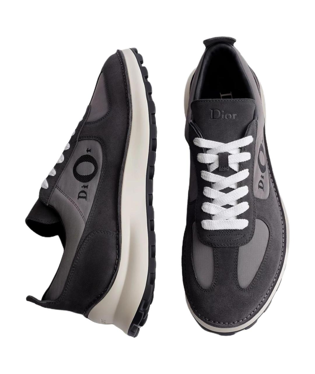 CHRISTIAN DIOR Черные кожаные низкие кроссовки / кеды, фото 3