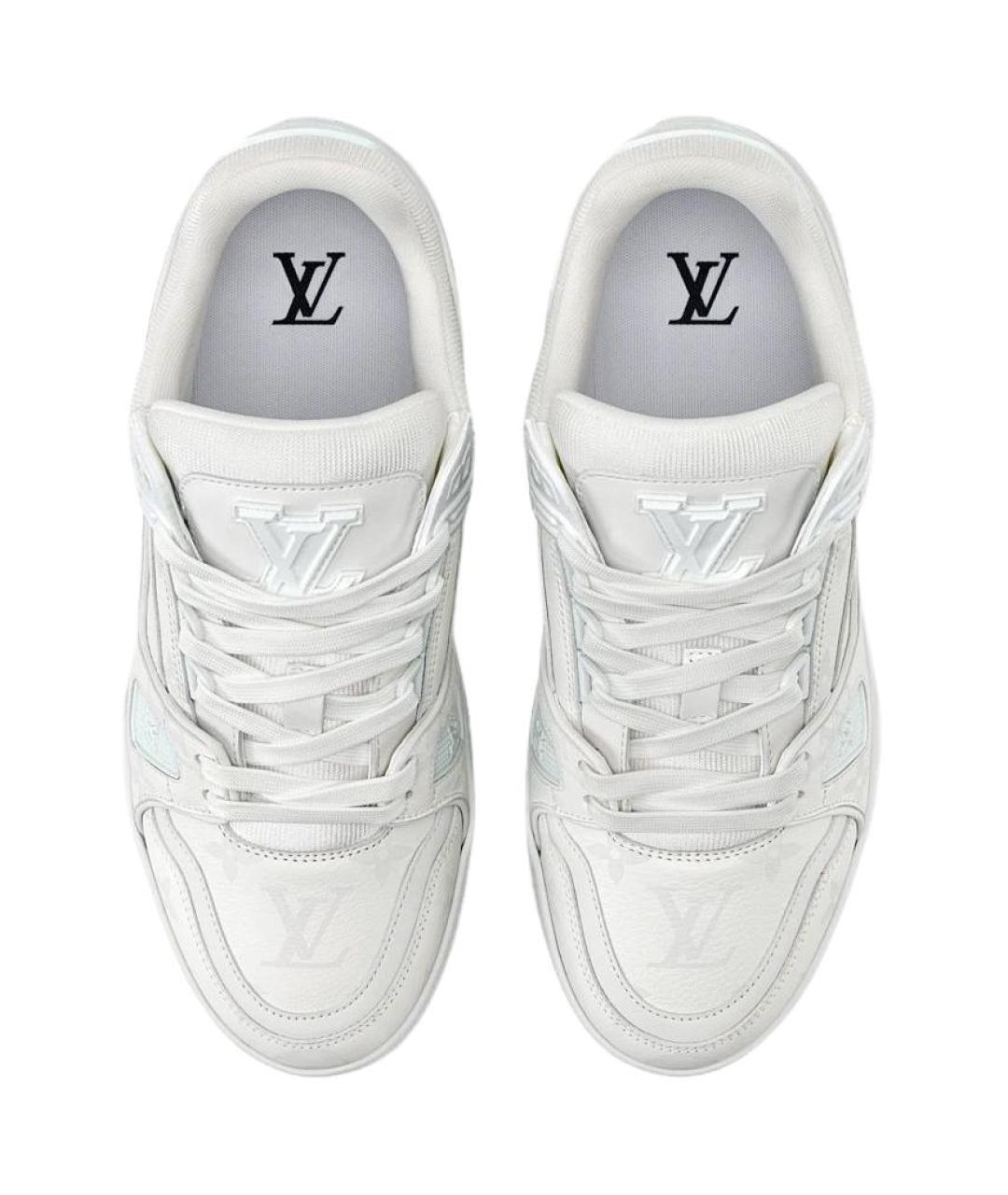 LOUIS VUITTON Белые кожаные кроссовки, фото 4