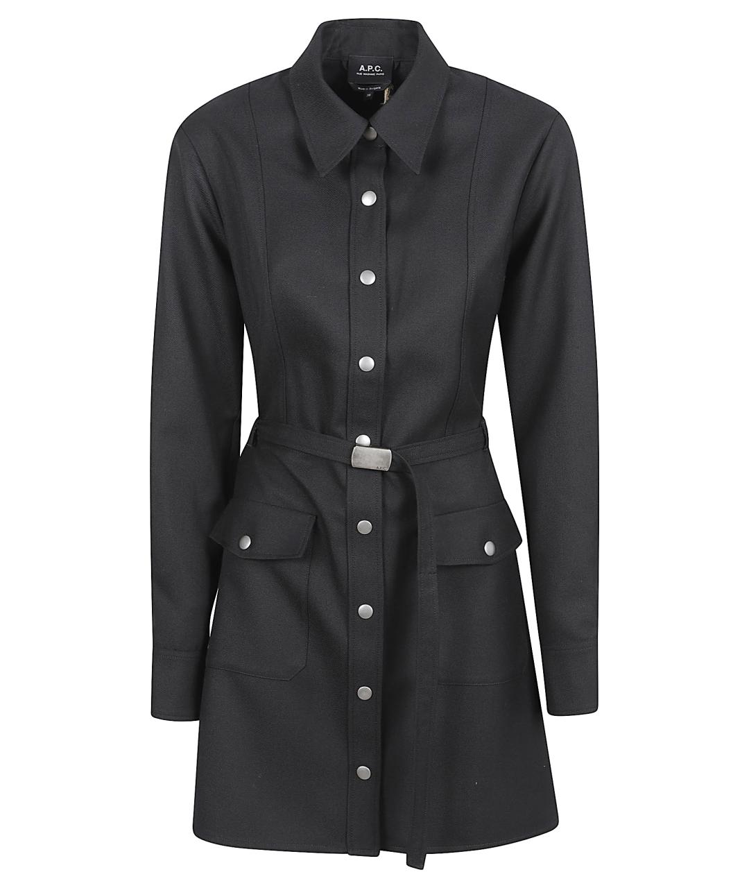 A.P.C. Черное полиэстеровое пальто, фото 1