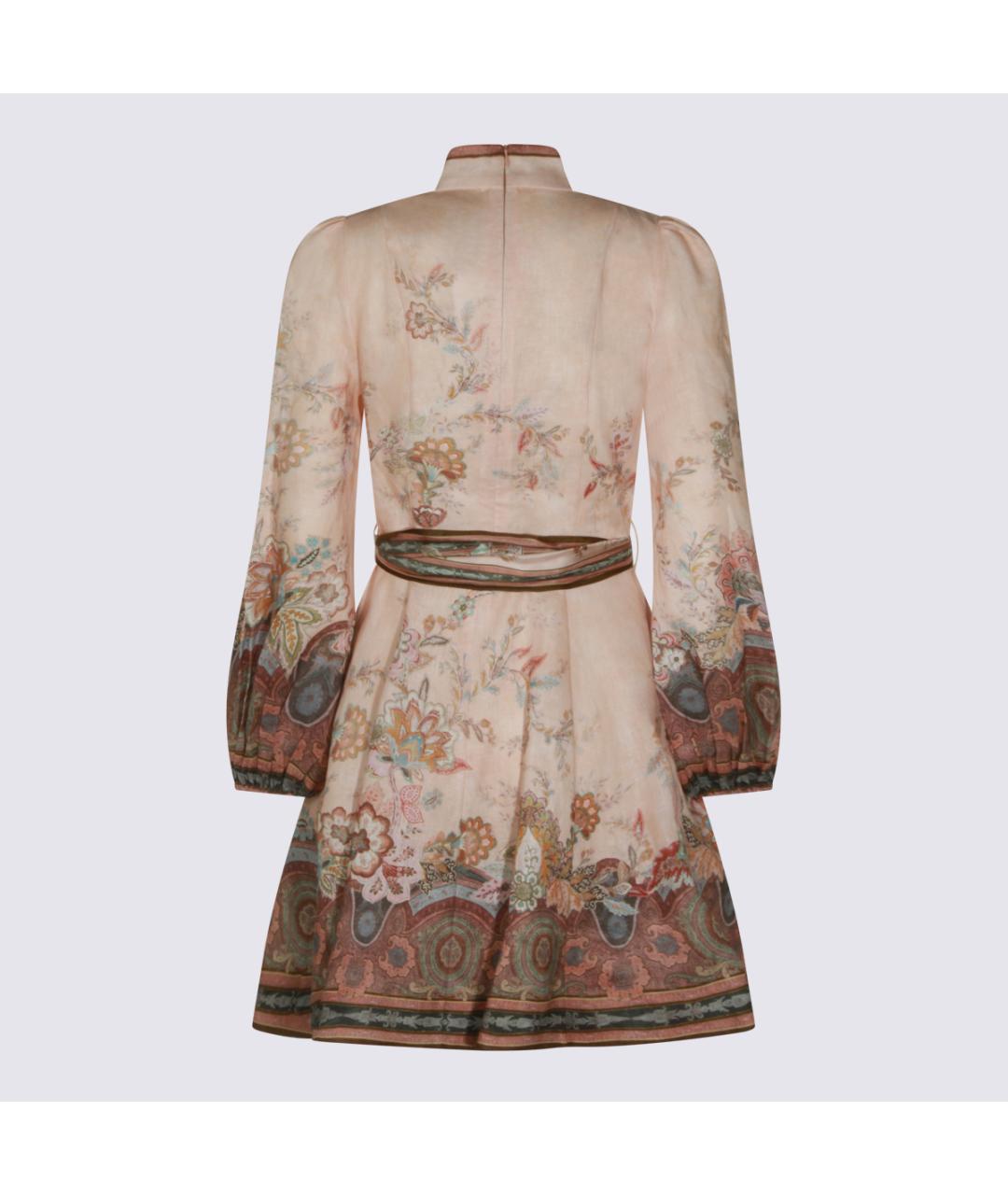 ZIMMERMANN Розовое льняное повседневное платье, фото 2