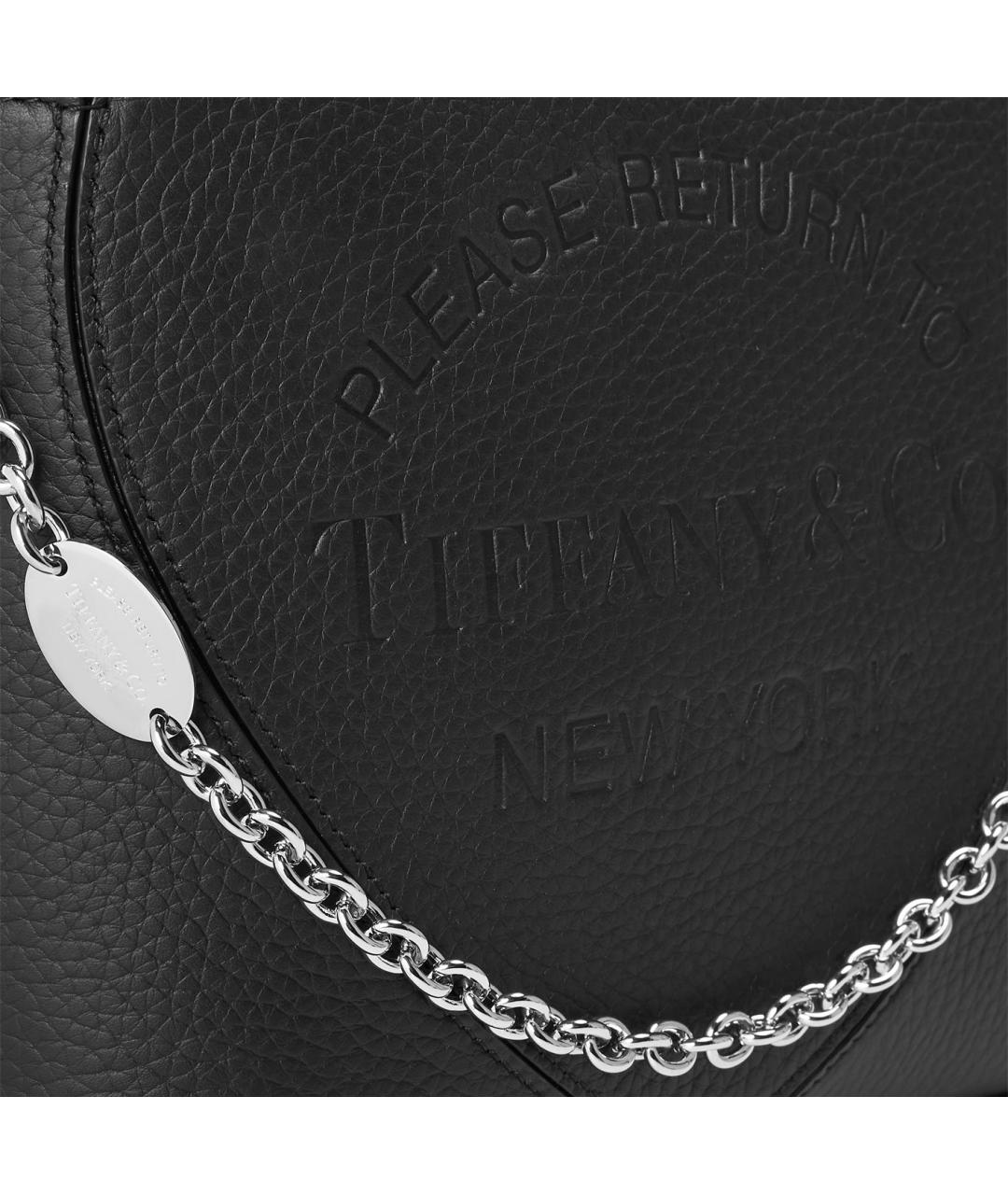 TIFFANY&CO Черная кожаная сумка тоут, фото 6