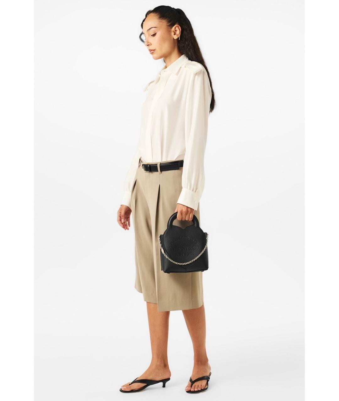 TIFFANY&CO Черная кожаная сумка тоут, фото 4