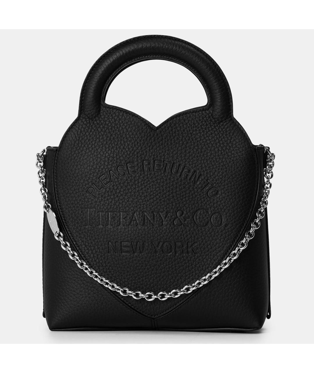 TIFFANY&CO Черная кожаная сумка тоут, фото 7