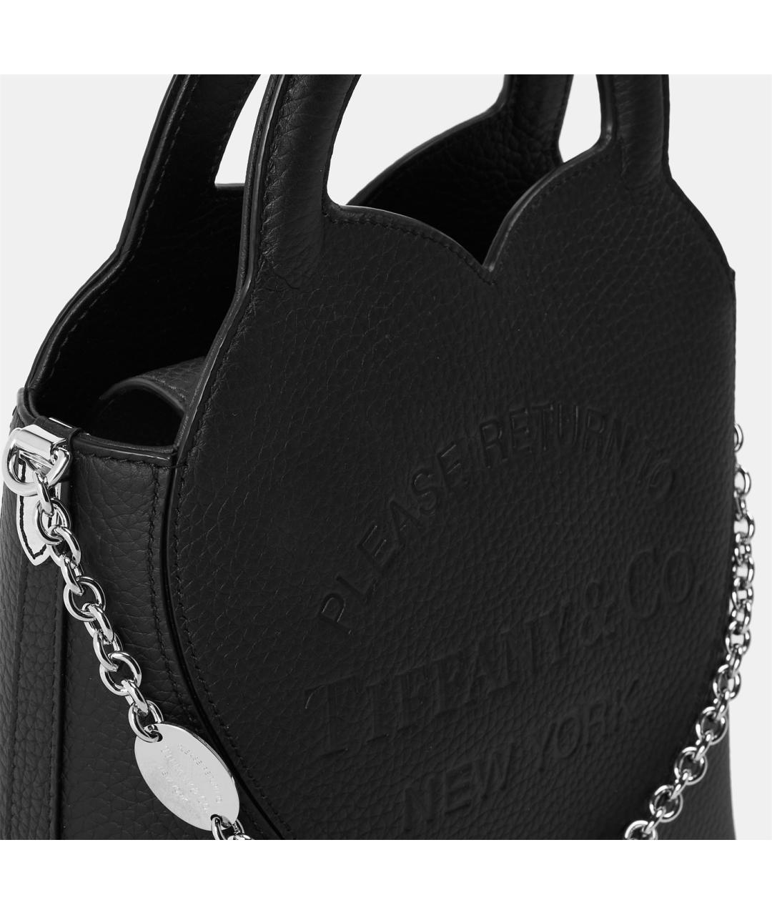 TIFFANY&CO Черная кожаная сумка тоут, фото 5