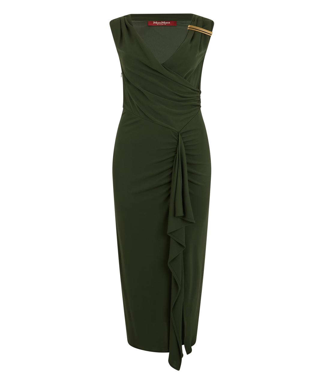 MAX MARA STUDIO Зеленые вискозное повседневное платье, фото 1