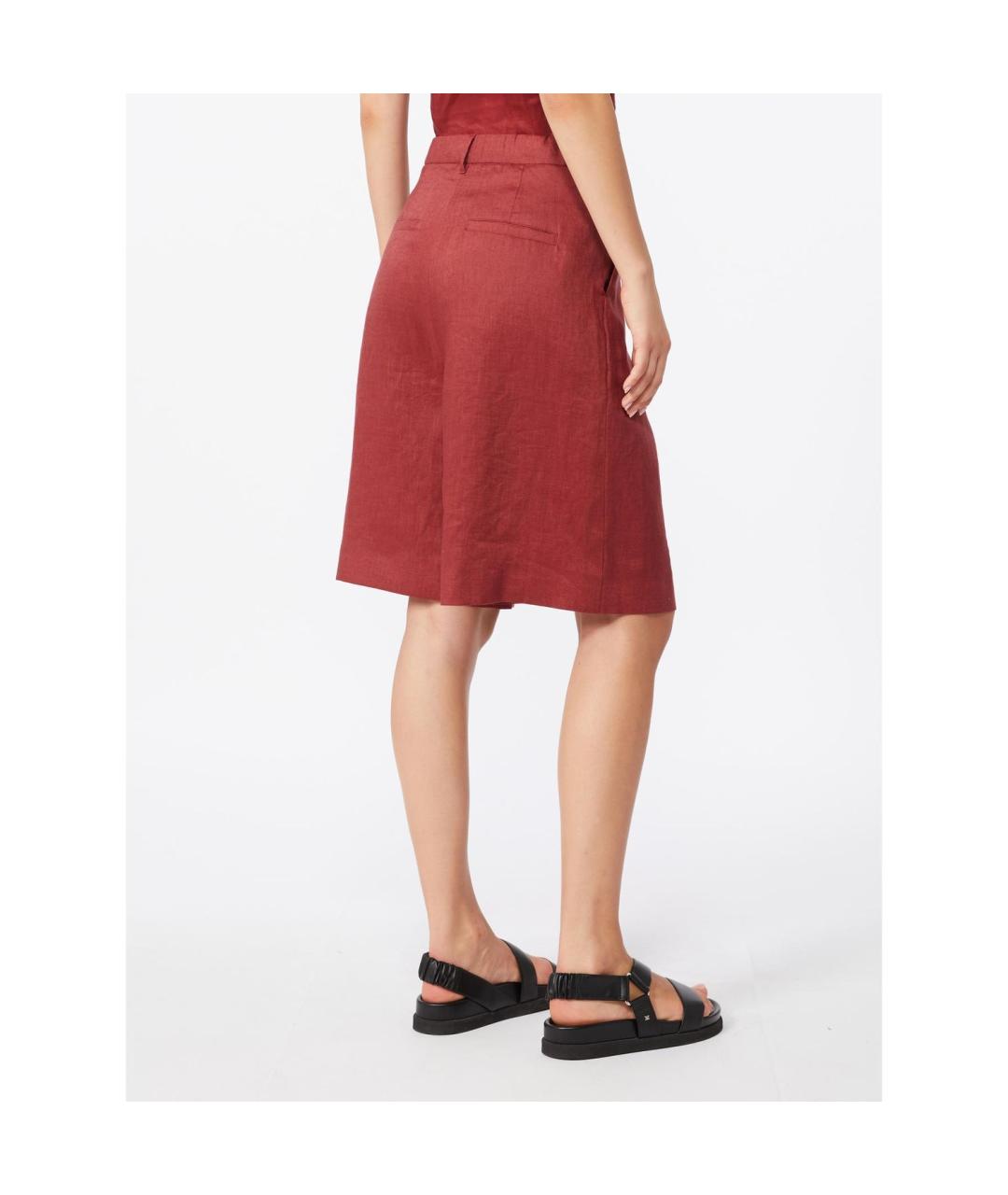 MAX MARA STUDIO Красные льняные шорты, фото 2