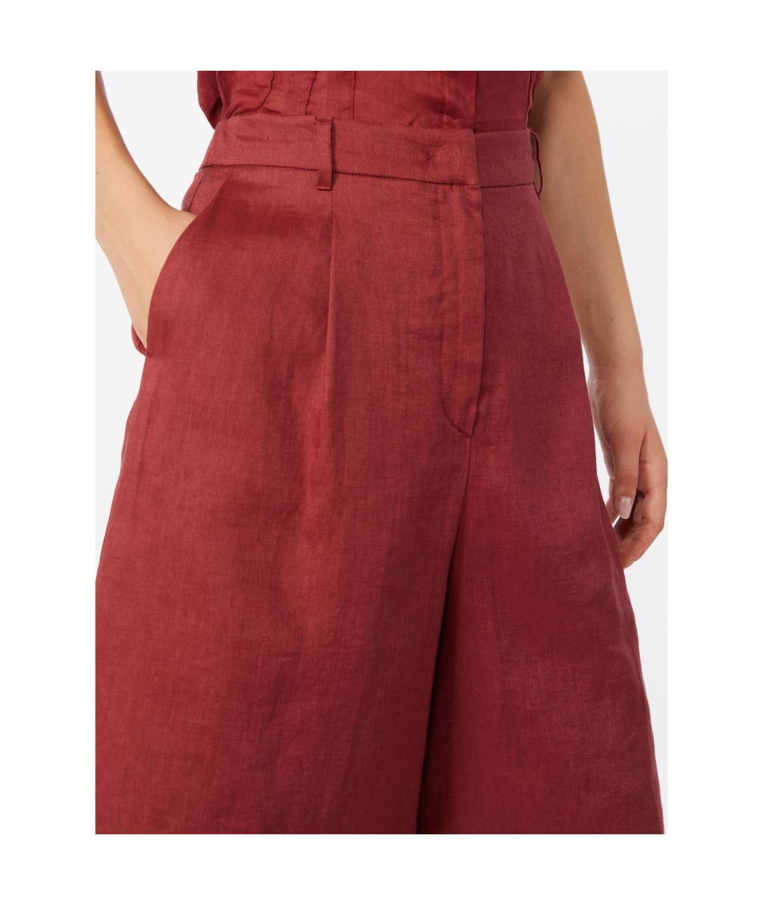 MAX MARA STUDIO Красные льняные шорты, фото 3