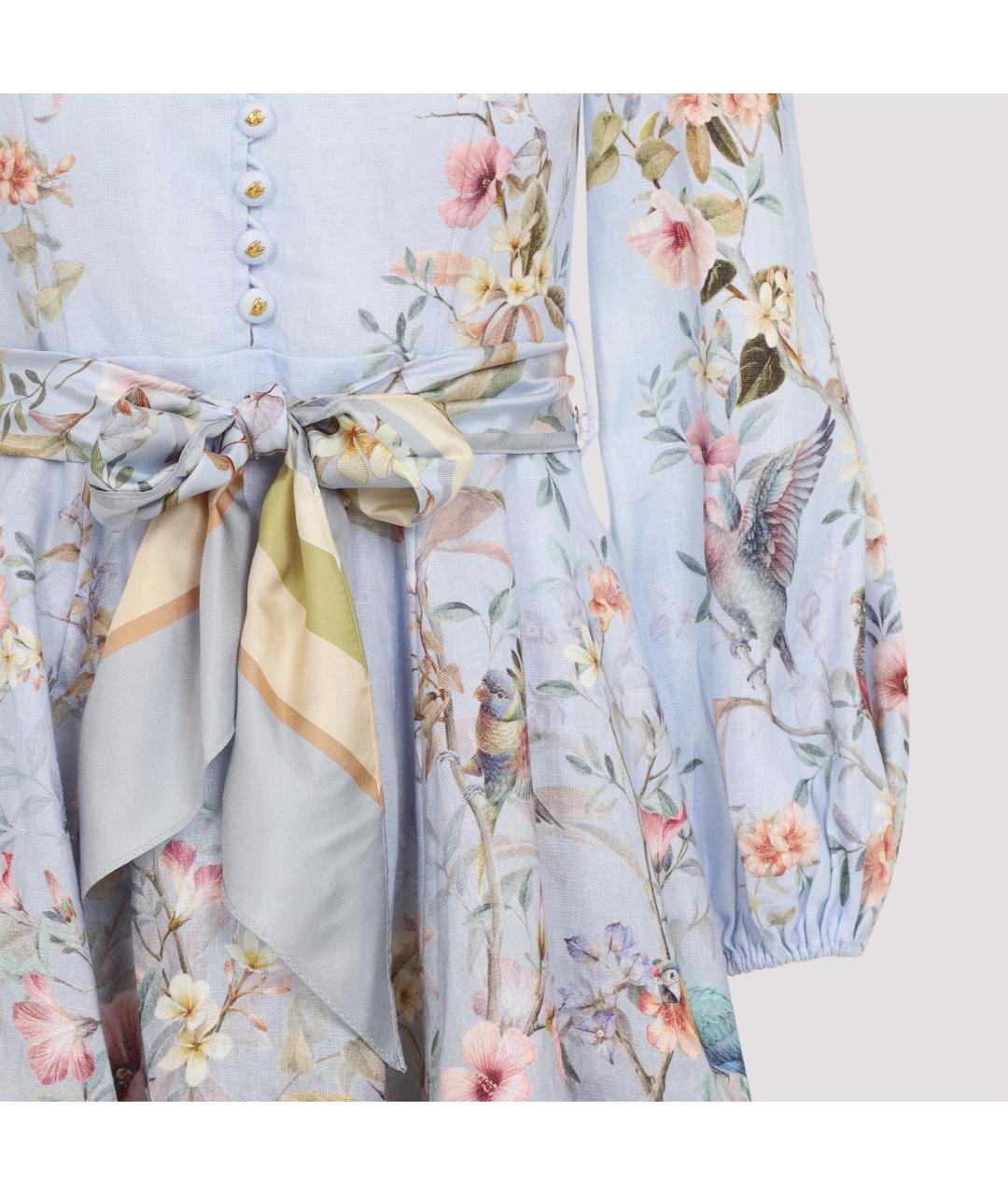 ZIMMERMANN Синее льняное повседневное платье, фото 4
