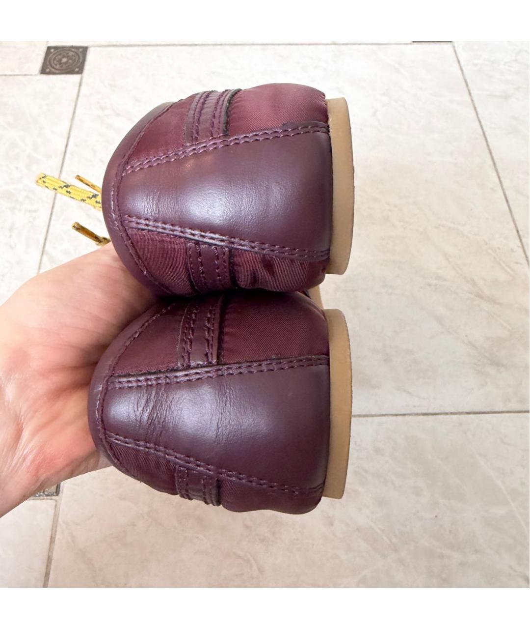 DRIES VAN NOTEN Бордовые текстильные кеды, фото 8