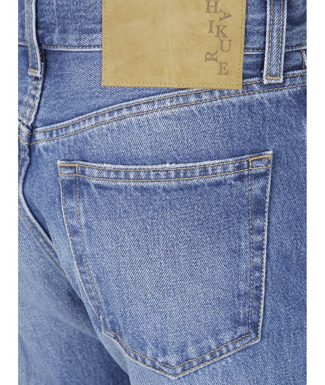 HAIKURE Синие хлопковые прямые джинсы, фото 3