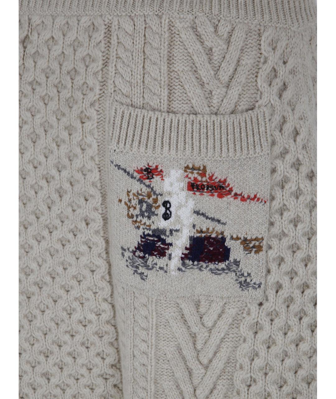 BURBERRY Серая шерстяная юбка миди, фото 3