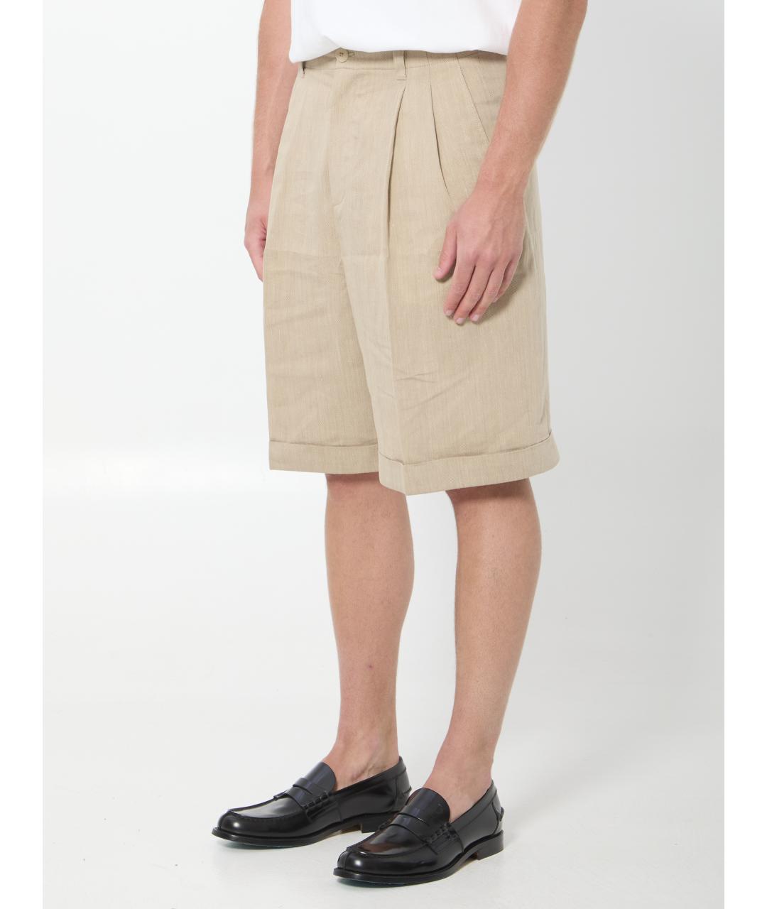 JACQUEMUS Бежевые льняные шорты, фото 2