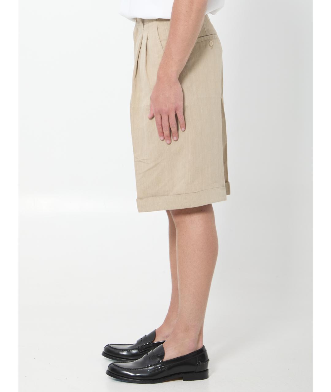 JACQUEMUS Бежевые льняные шорты, фото 3