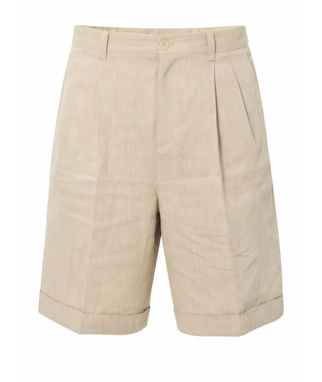 JACQUEMUS Бежевые льняные шорты, фото 1