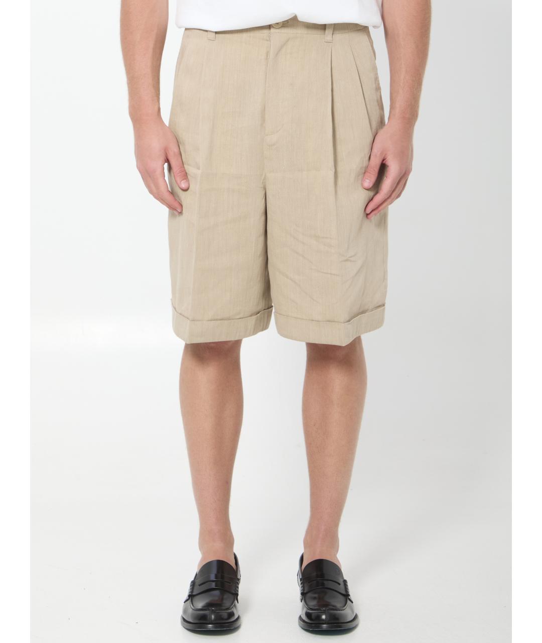 JACQUEMUS Бежевые льняные шорты, фото 5