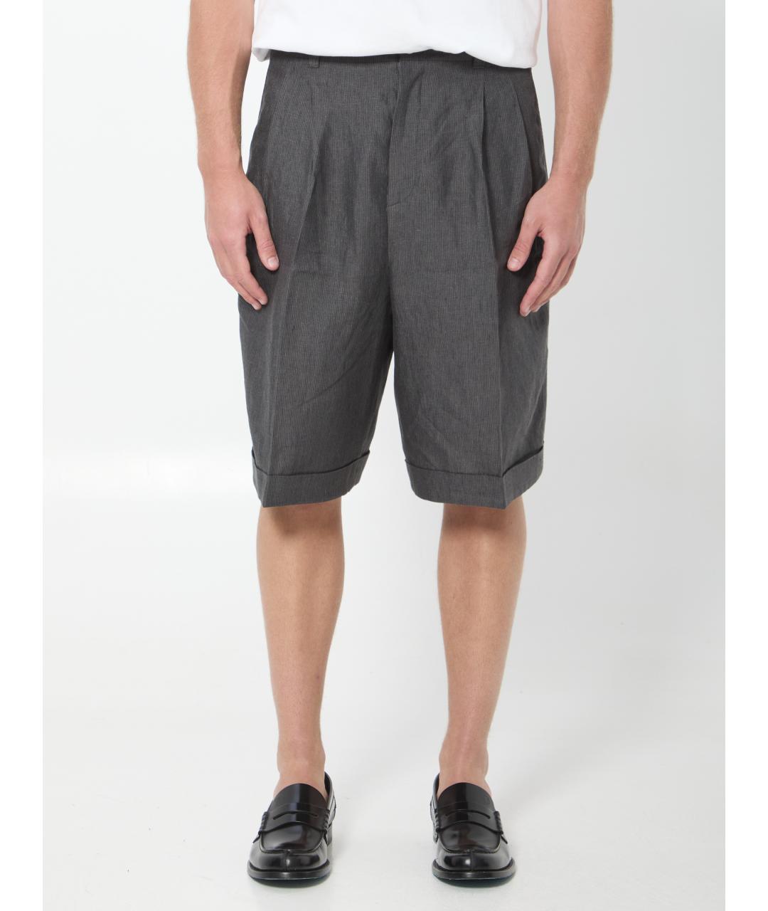 JACQUEMUS Серые льняные шорты, фото 5