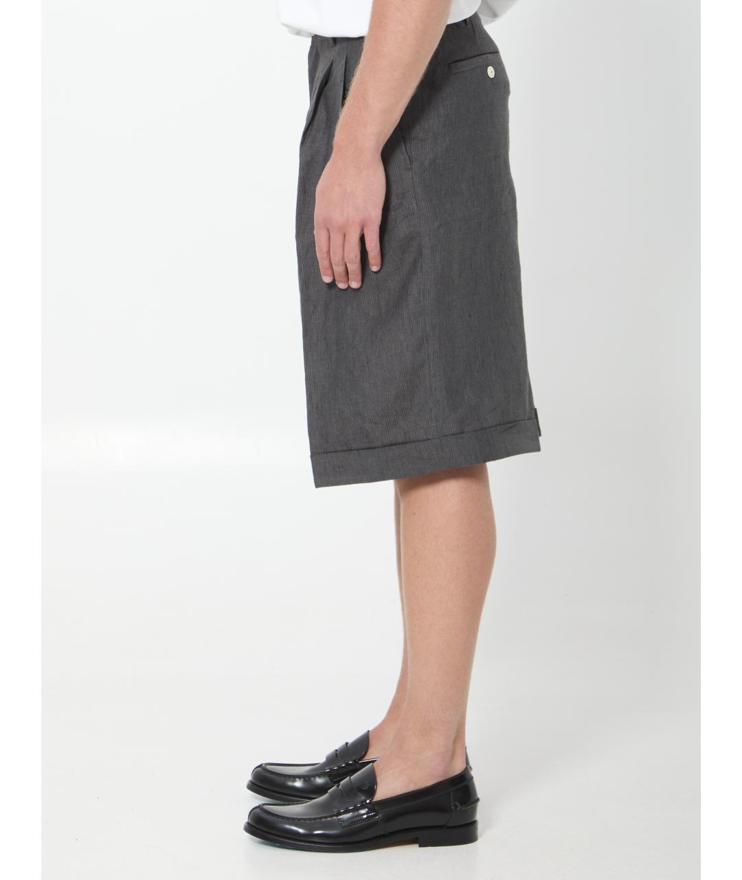 JACQUEMUS Серые льняные шорты, фото 3