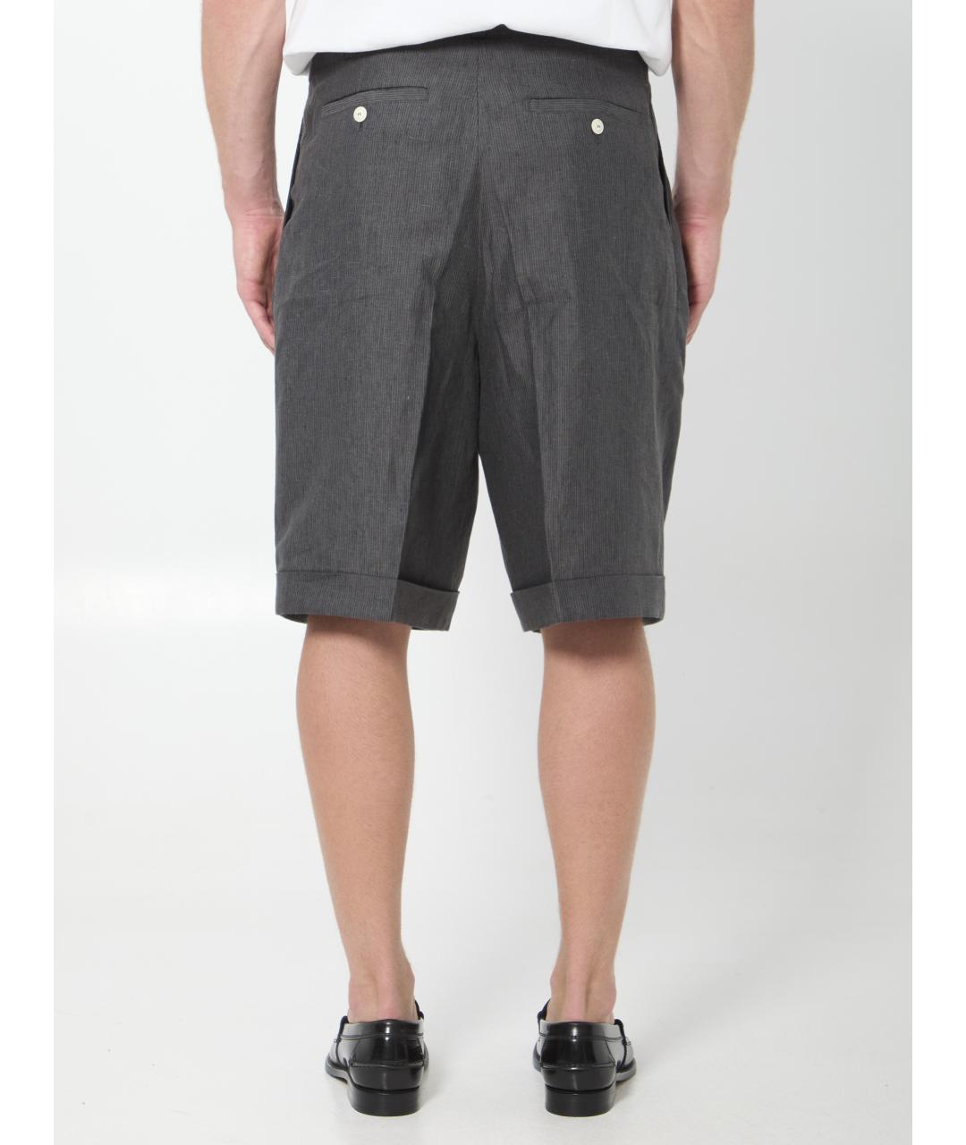 JACQUEMUS Серые льняные шорты, фото 4