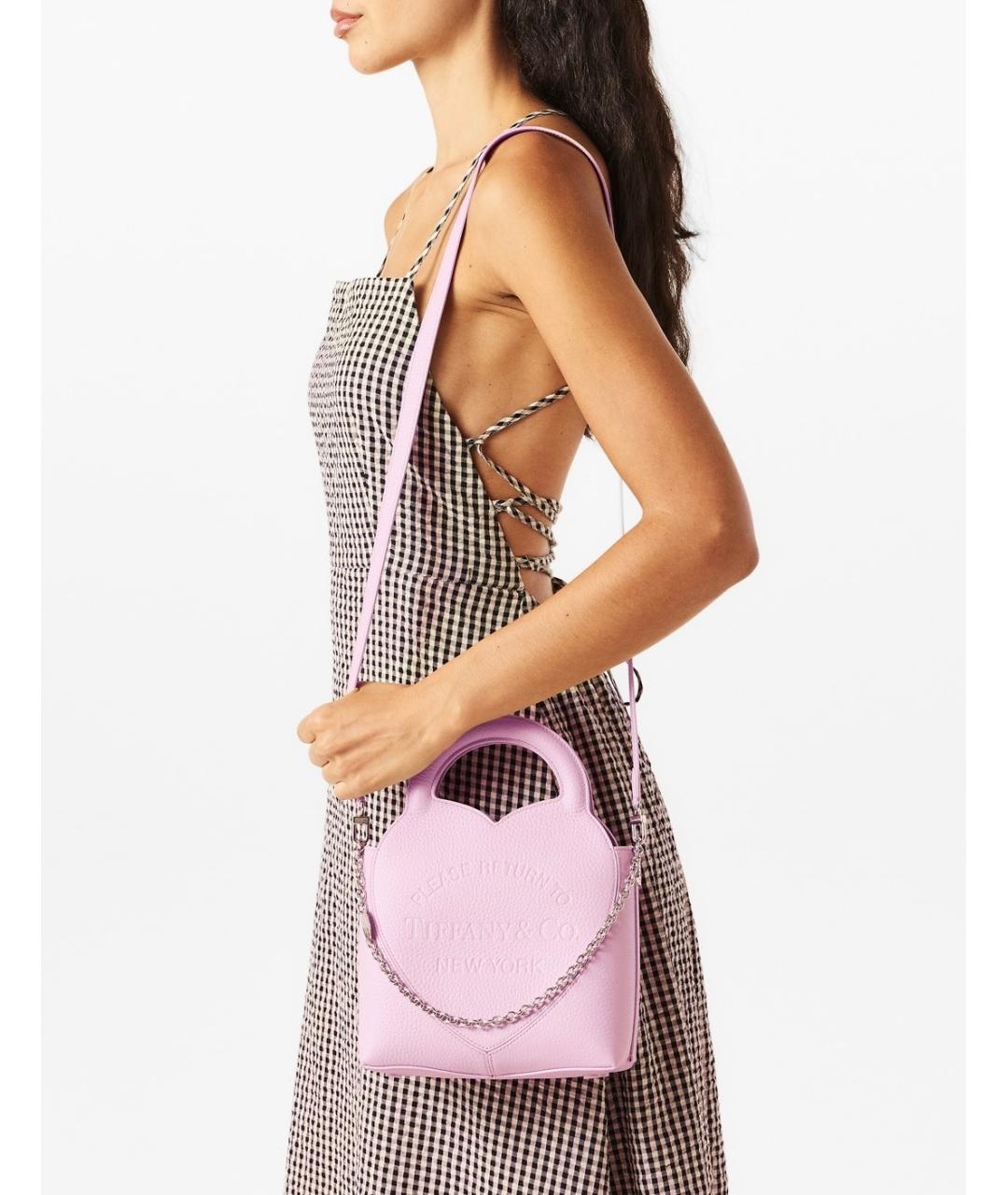 TIFFANY&CO Розовая кожаная сумка через плечо, фото 3