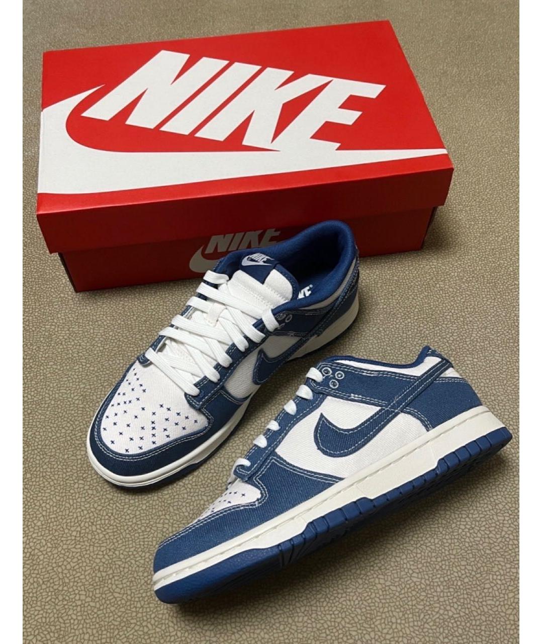 NIKE Синие текстильные низкие кроссовки / кеды, фото 2