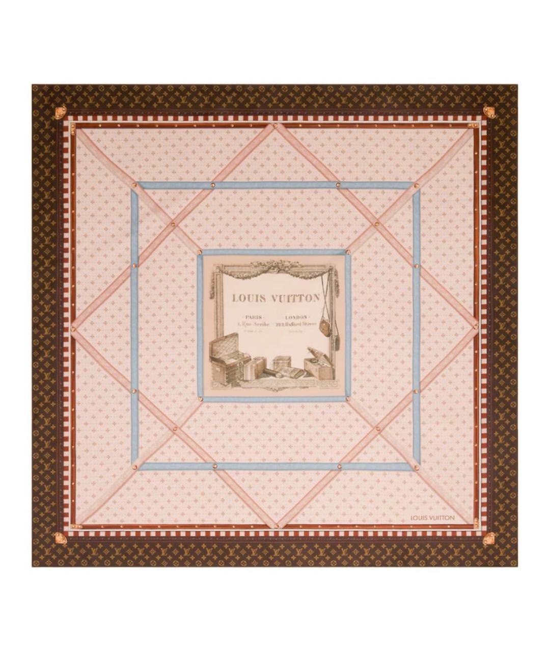 LOUIS VUITTON Бежевый шелковый шарф, фото 1