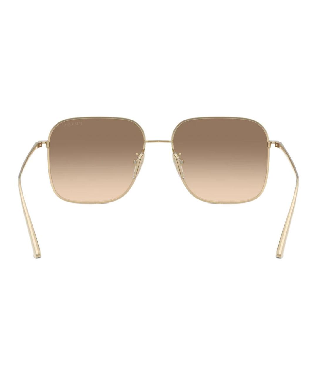 PRADA Золотые металлические солнцезащитные очки, фото 3