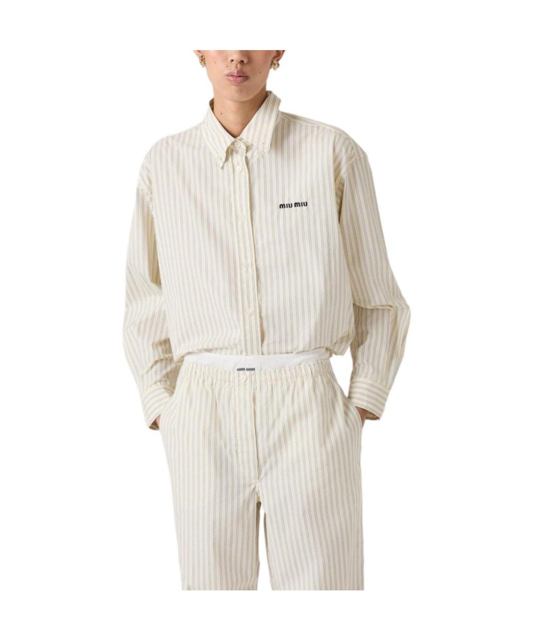 MIU MIU Бежевая рубашка, фото 2