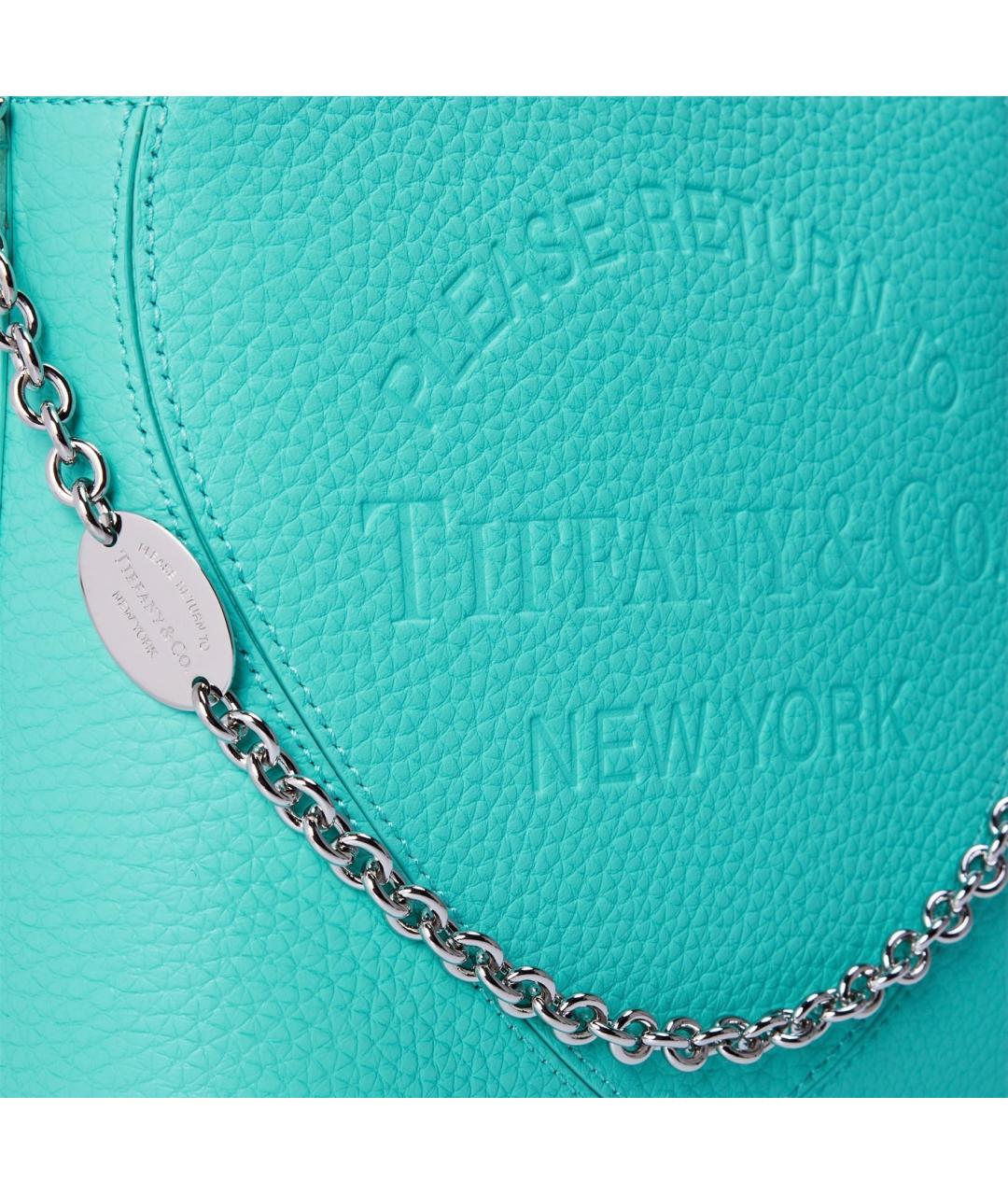 TIFFANY&CO Бирюзовая кожаная сумка через плечо, фото 6