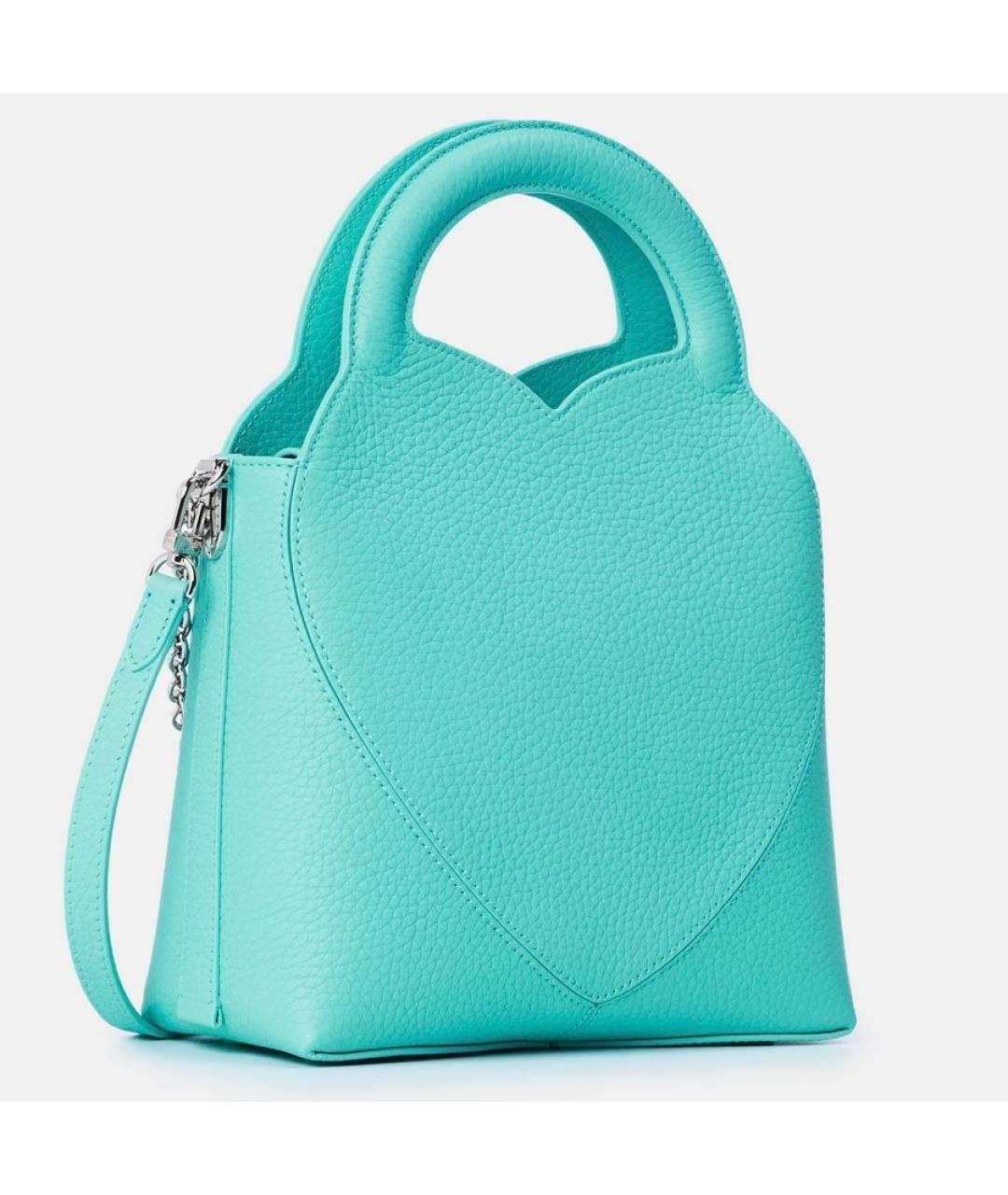 TIFFANY&CO Бирюзовая кожаная сумка через плечо, фото 2