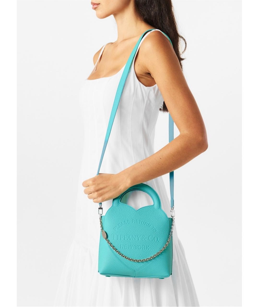 TIFFANY&CO Бирюзовая кожаная сумка через плечо, фото 3