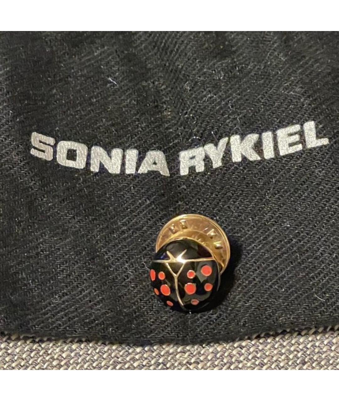 SONIA RYKIEL Черная металлическая булавка / брошь, фото 5