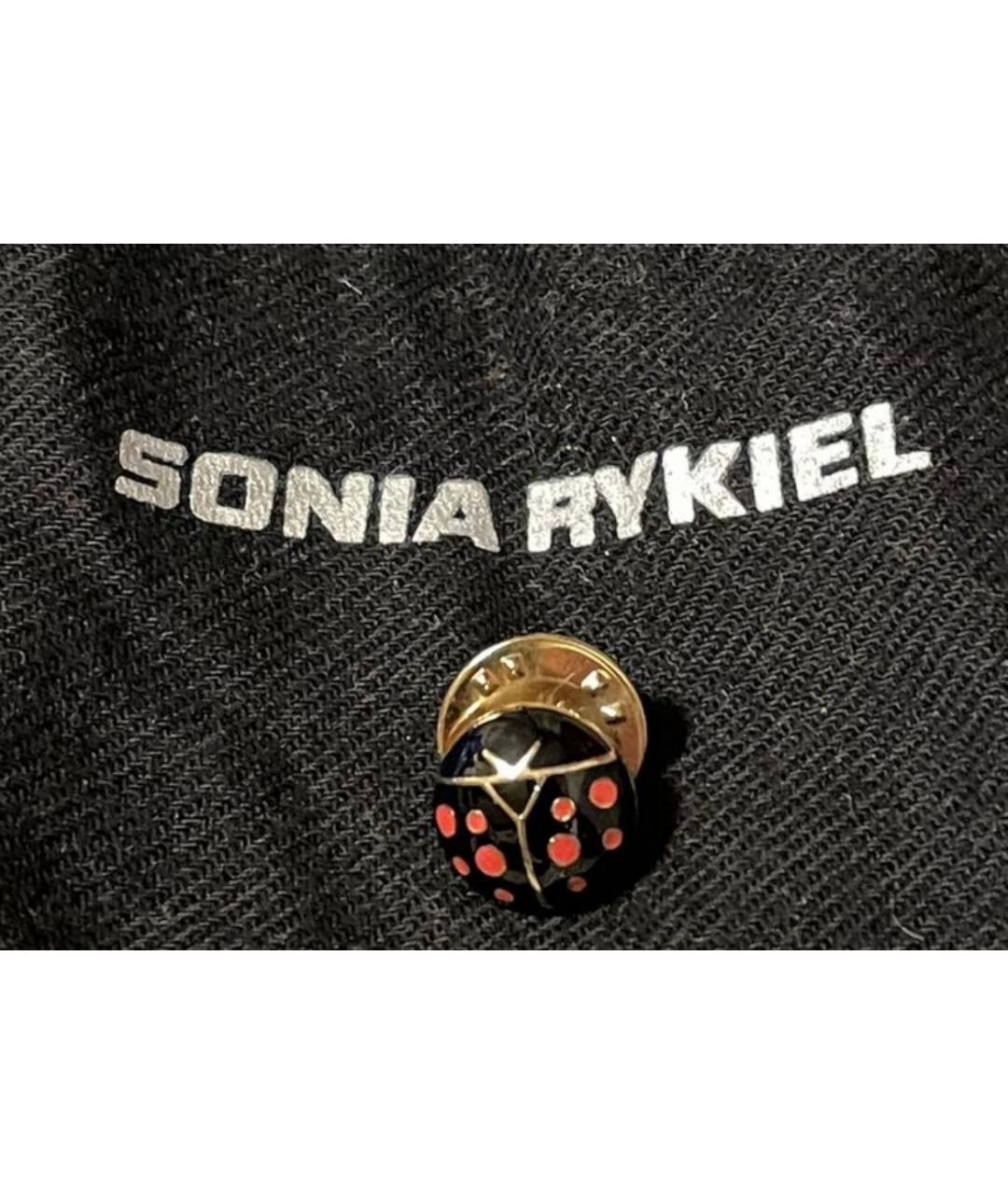 SONIA RYKIEL Черная металлическая булавка / брошь, фото 3