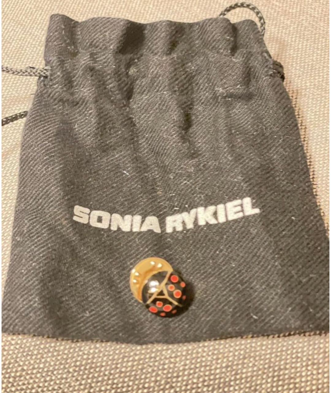 SONIA RYKIEL Черная металлическая булавка / брошь, фото 4