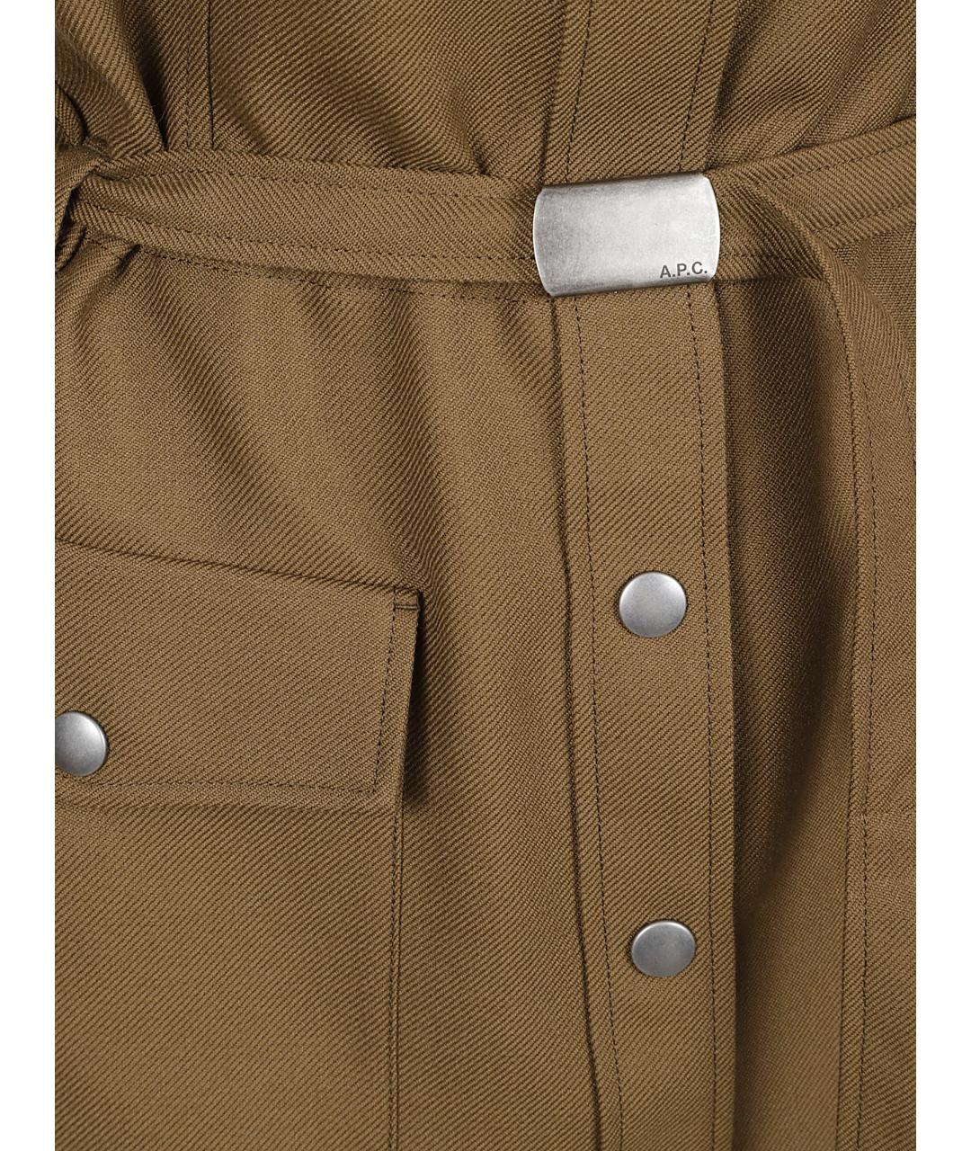 A.P.C. Хаки полиэстеровое пальто, фото 2