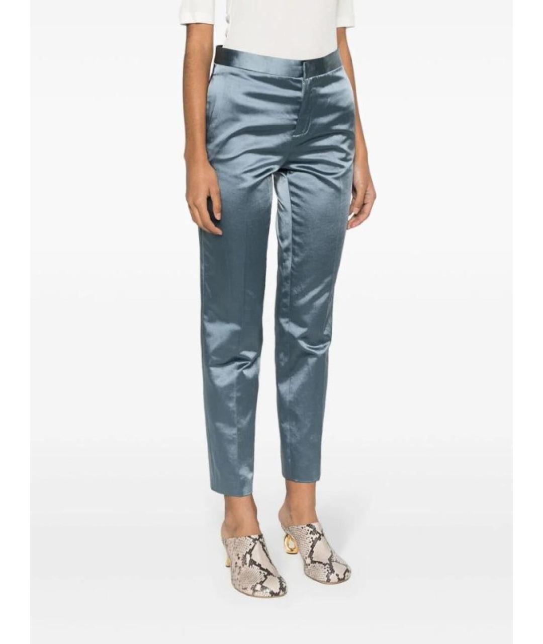 FABIANA FILIPPI Синие хлопковые прямые брюки, фото 2