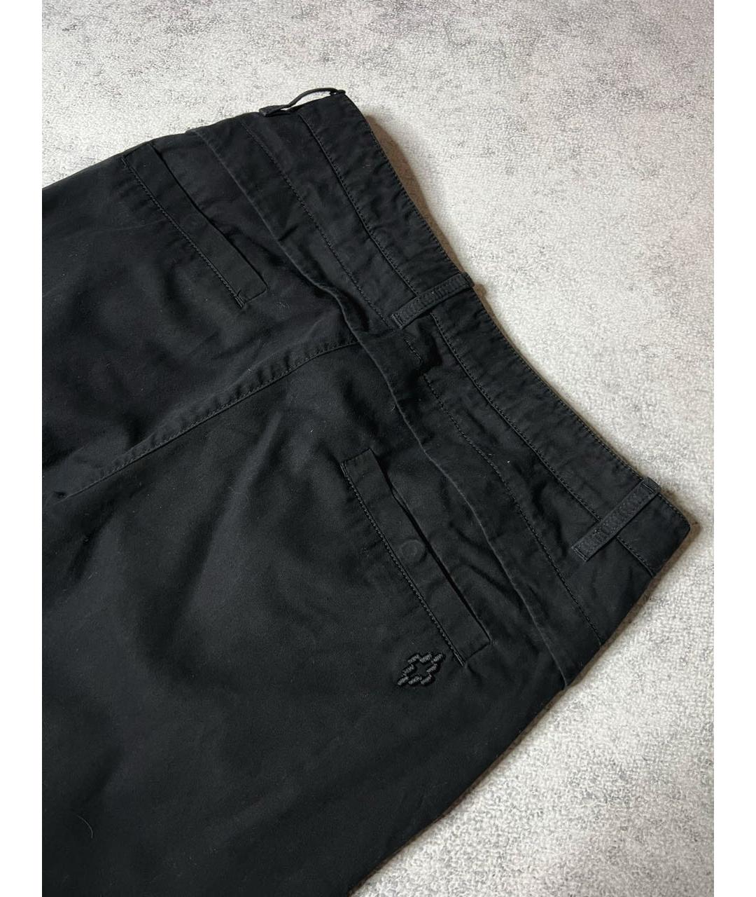 MARCELO BURLON Черные хлопко-эластановые повседневные брюки, фото 6