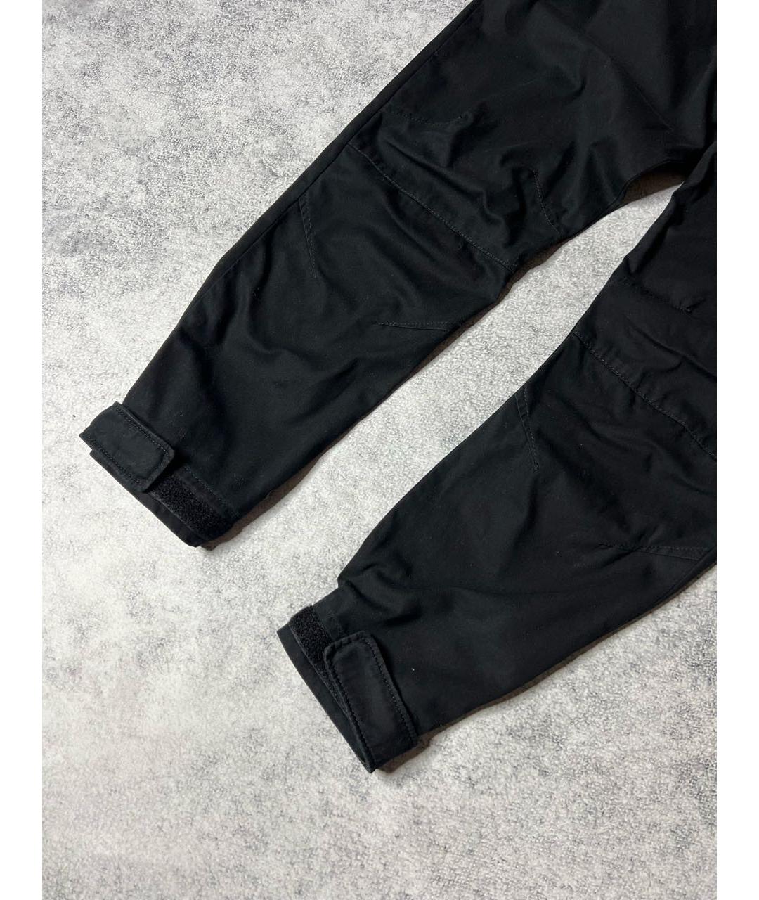 MARCELO BURLON Черные хлопко-эластановые повседневные брюки, фото 3