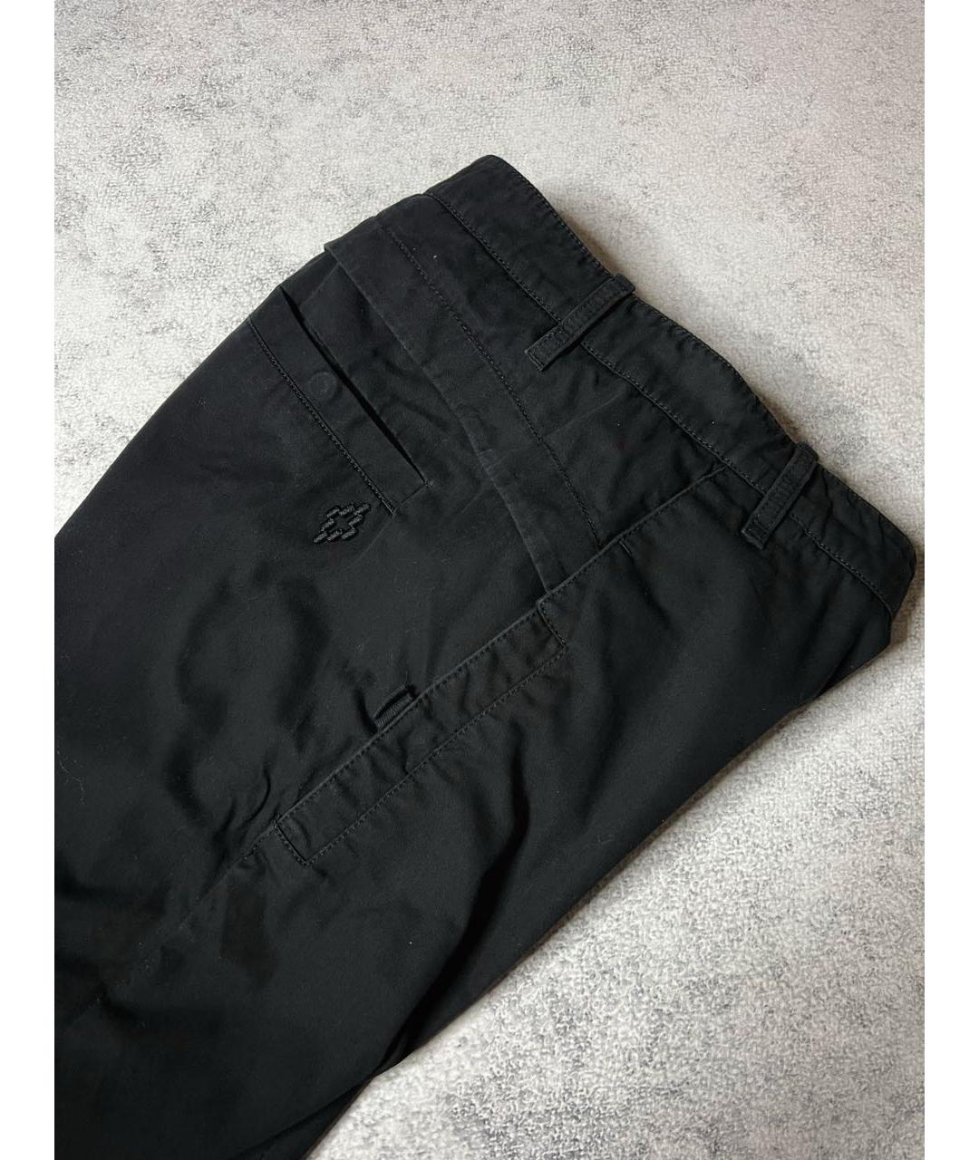 MARCELO BURLON Черные хлопко-эластановые повседневные брюки, фото 7