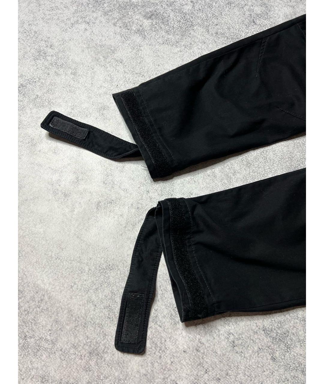 MARCELO BURLON Черные хлопко-эластановые повседневные брюки, фото 4