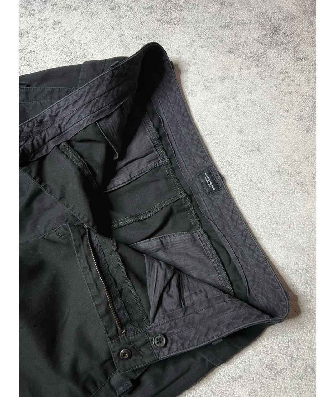 MARCELO BURLON Черные хлопко-эластановые повседневные брюки, фото 5