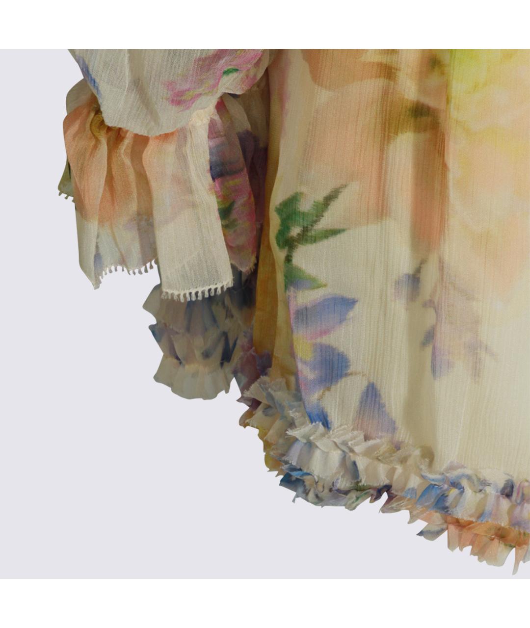 ZIMMERMANN Бежевое вискозное повседневное платье, фото 3