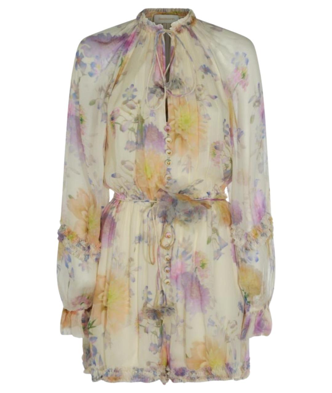 ZIMMERMANN Бежевое вискозное повседневное платье, фото 1