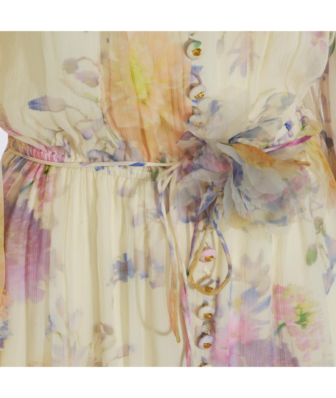 ZIMMERMANN Бежевое вискозное повседневное платье, фото 4