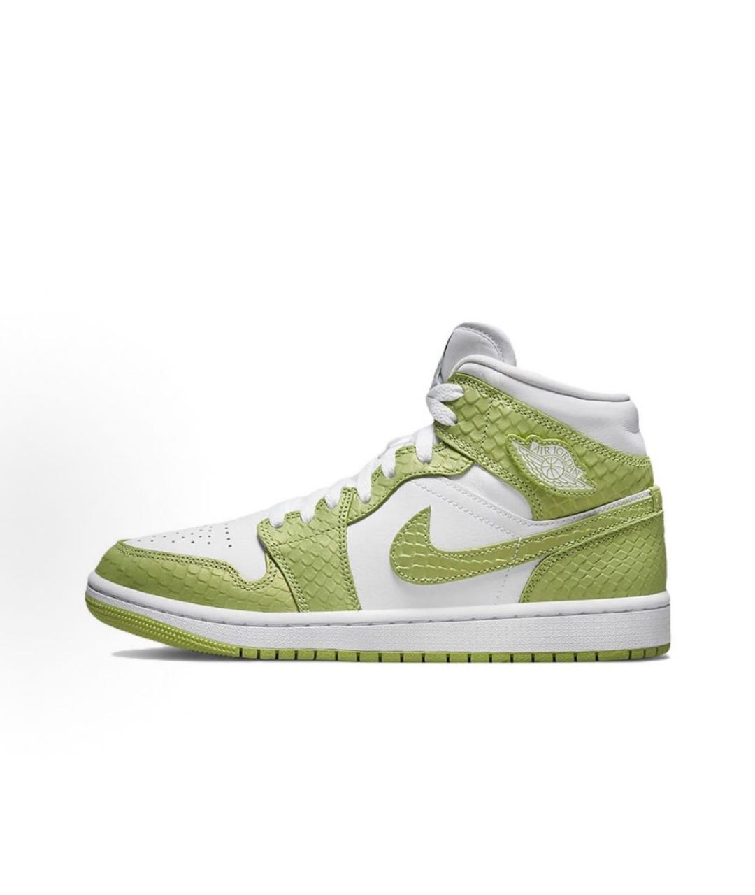 JORDAN Зеленые кожаные кроссовки, фото 3