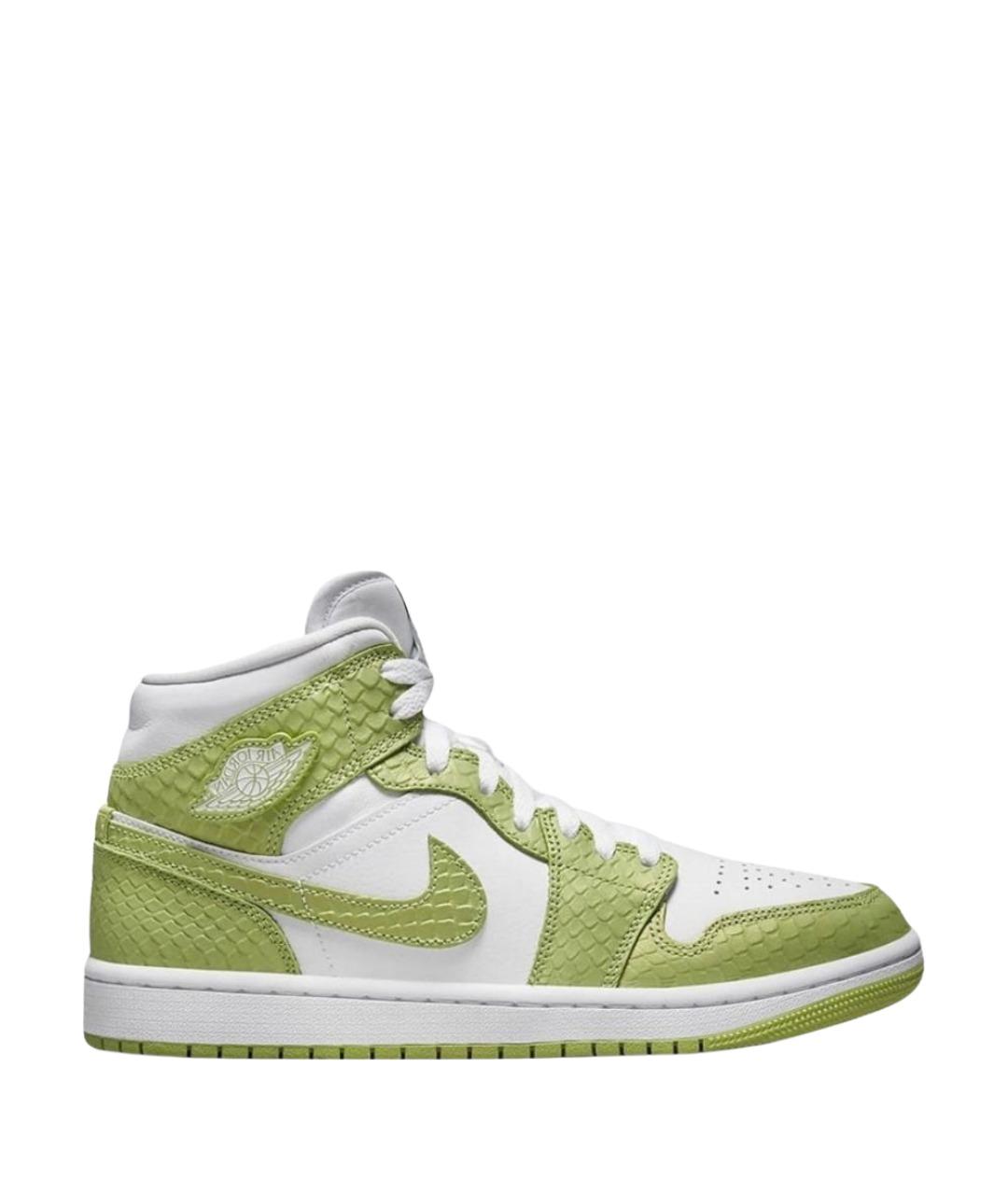 JORDAN Зеленые кожаные кроссовки, фото 1