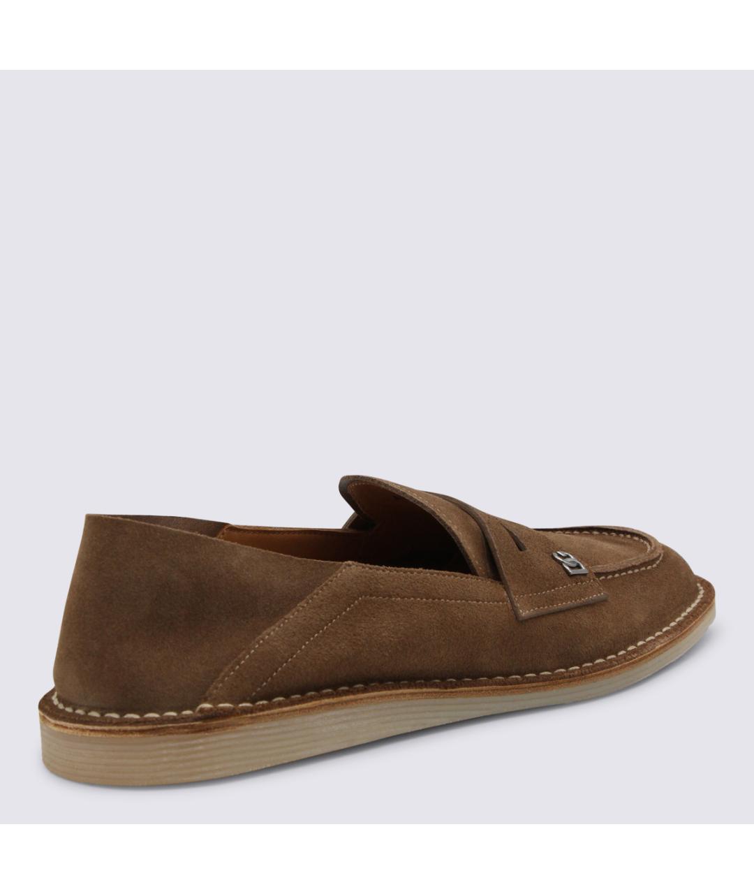 DOLCE&GABBANA Коричневые замшевые лоферы, фото 3