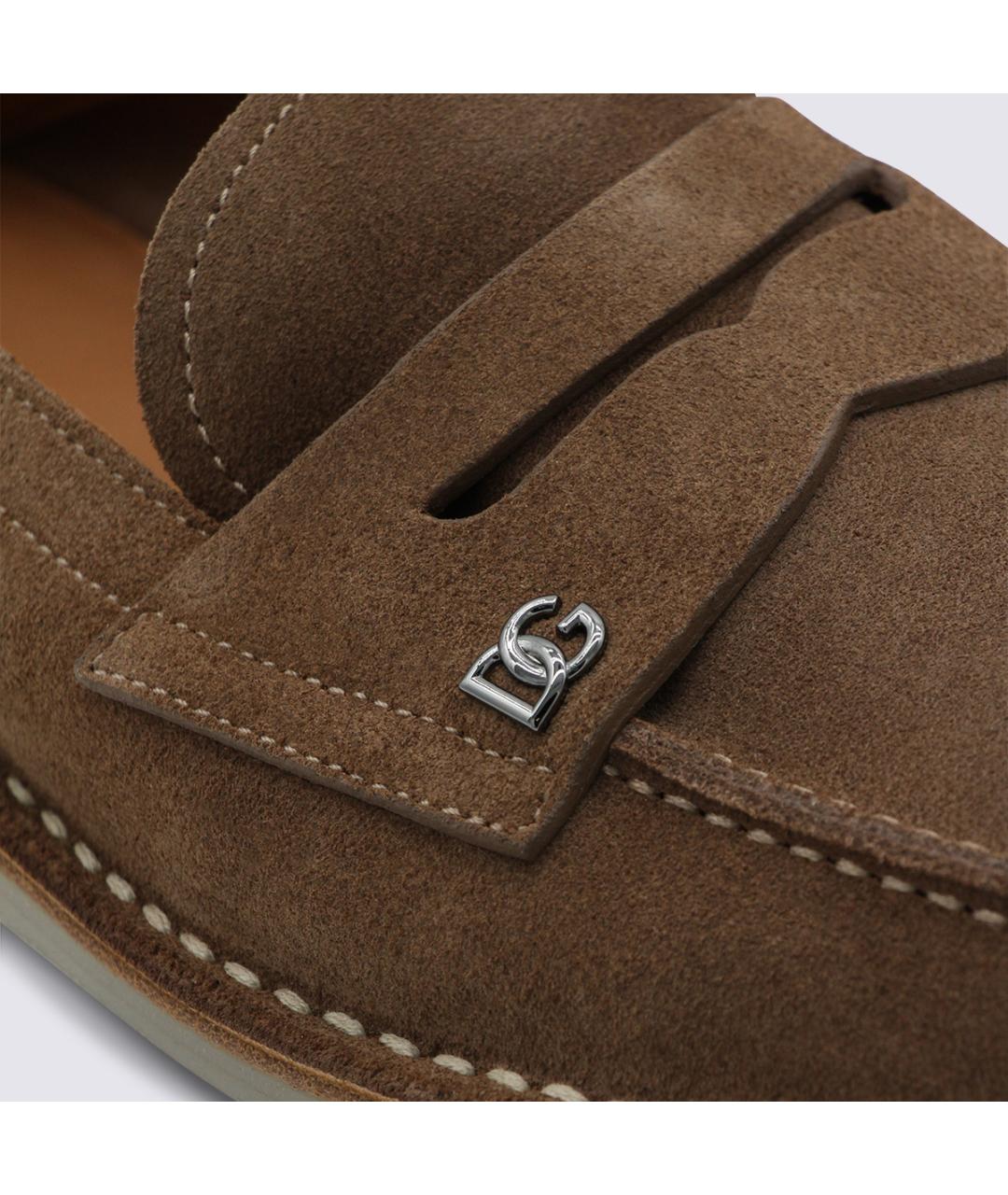 DOLCE&GABBANA Коричневые замшевые лоферы, фото 4