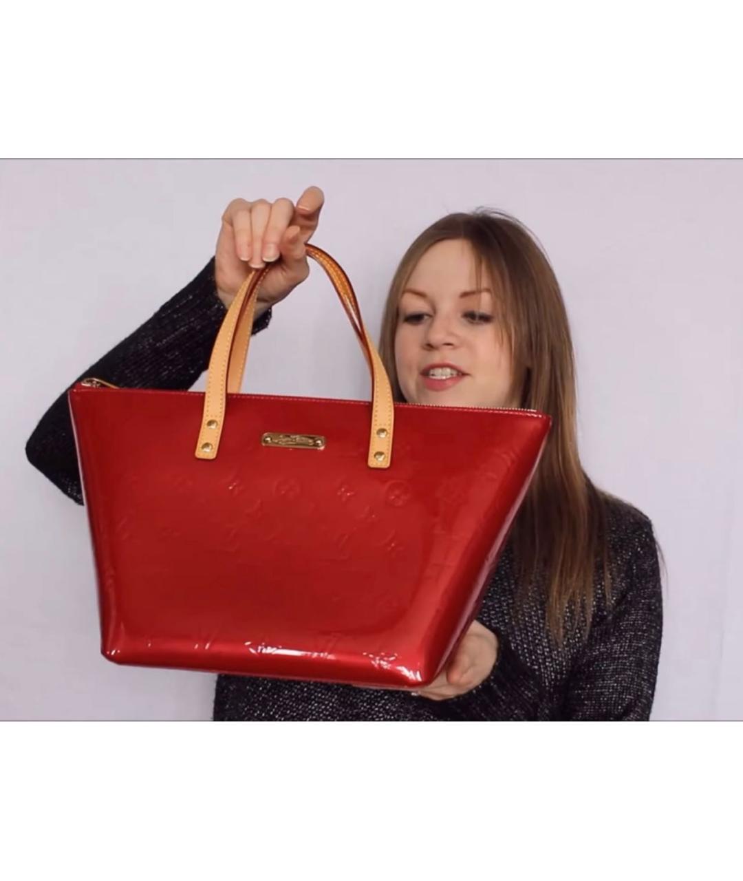 LOUIS VUITTON Красная сумка с короткими ручками из лакированной кожи, фото 2