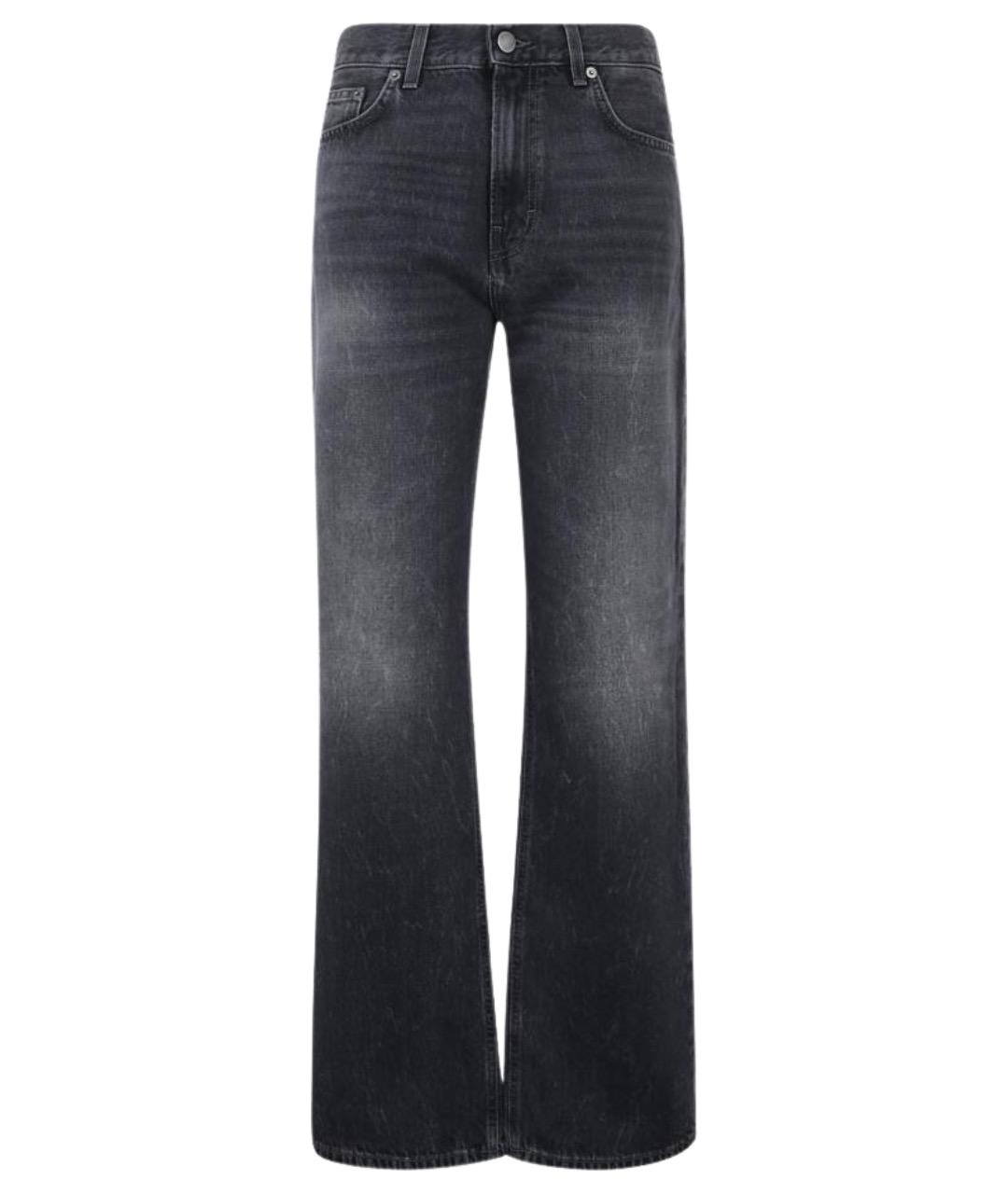 HAIKURE Черные хлопковые прямые джинсы, фото 1