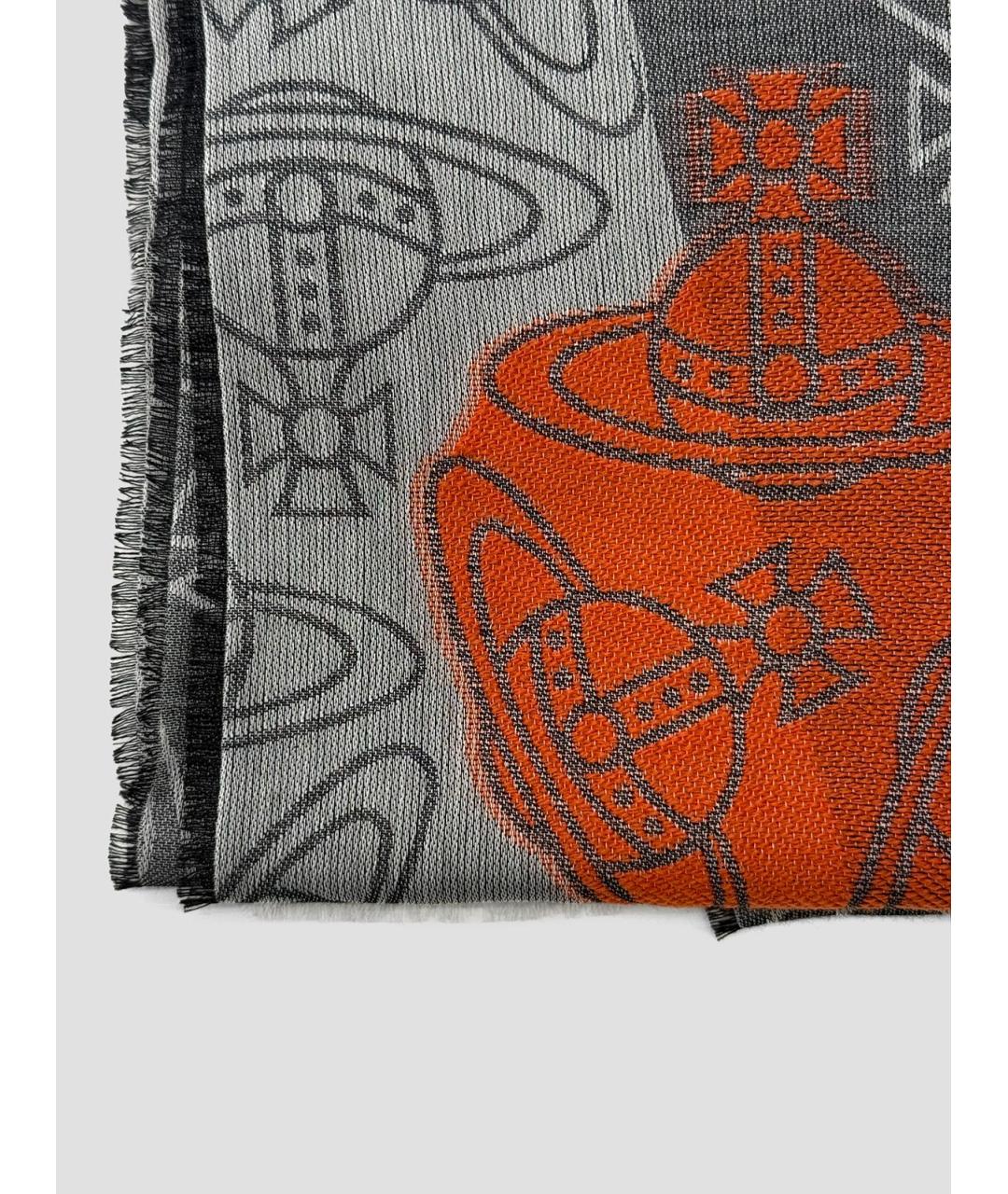 VIVIENNE WESTWOOD Черный хлопковый шарф, фото 2